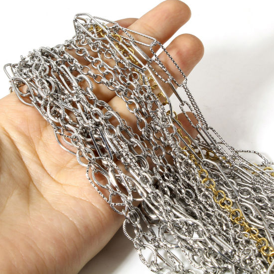 Imagen de 1 M Enchapado al Vacío Ecológico 304 Acero Inoxidable Cadenas Para Accesorios Hechos a Mano para Hacer Joyas Platino Plateado