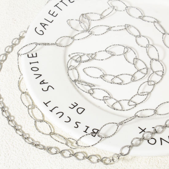 Imagen de 1 M Enchapado al Vacío Ecológico 304 Acero Inoxidable Cadenas Para Accesorios Hechos a Mano para Hacer Joyas Platino Plateado