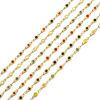 Picture of 1 M Vacuum Plating 304 Stainless Steel Double-sided Enamel Handmade Link Chain For Handmade DIY Jewelry Making Findings Round 18K Gold Plated 4mm