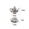 Bild von 20 Stück Zinklegierung Charms Bunt Teekanne Tasse 3D 13mm