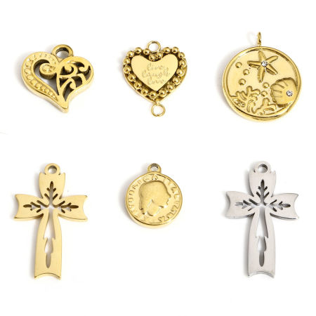 1 Stück 304 Edelstahl Religiös Charms Bunt