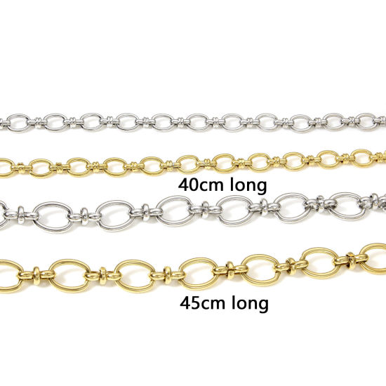 Image de Colliers En Gros en 304 Acier Inoxydable, Chaîne à Maillons Faite à la Main, Unisexe Placage Sous Vide Écologique Minimaliste Cadeau Bijoux pour Détaillants 1 Pièce