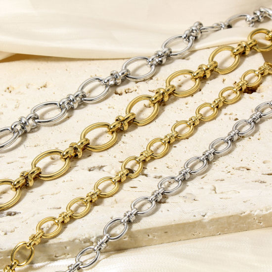 Image de Colliers En Gros en 304 Acier Inoxydable, Chaîne à Maillons Faite à la Main, Unisexe Placage Sous Vide Écologique Minimaliste Cadeau Bijoux pour Détaillants 1 Pièce