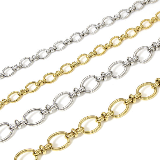 Image de Colliers En Gros en 304 Acier Inoxydable, Chaîne à Maillons Faite à la Main, Unisexe Placage Sous Vide Écologique Minimaliste Cadeau Bijoux pour Détaillants 1 Pièce