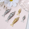 Picture of Eco-friendly Brass Ocean Jewelry Pendants Real Gold Plated Fish Animal 3D Movable Orange-red Cubic Zirconia