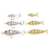 Picture of Eco-friendly Brass Ocean Jewelry Pendants Real Gold Plated Fish Animal 3D Movable Orange-red Cubic Zirconia