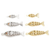 Picture of Eco-friendly Brass Ocean Jewelry Pendants Real Gold Plated Fish Animal 3D Movable Orange-red Cubic Zirconia