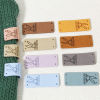 Imagen de 10 Unidades PU día de Pascua Etiqueta de Etiqueta para Ropa Rectángulo Multicolor patrón Conejo " Hand Made " 5cm x 2cm