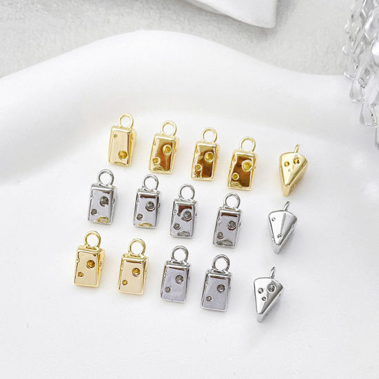 Immagine di 2 Pz Ottone Charms Formaggio Multicolore 3D 11mm x 5mm