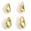 Image de 2 Pcs Breloques en Laiton Goutte d'Eau Plaqué Or Véritable 14K 3D