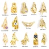 Picture of Brass Charms 14K Real Gold Plated Hand Sign Gesture 3D
