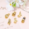 Picture of Brass Charms 14K Real Gold Plated Hand Sign Gesture 3D