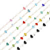 Picture of Copper & Glass Link Cable Chain Findings Silver Tone Multicolor Irregular 6mm