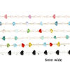 Picture of Copper & Glass Link Cable Chain Findings Silver Tone Multicolor Irregular 6mm