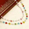 Picture of Copper & Glass Link Cable Chain Findings Silver Tone Multicolor Irregular 6mm