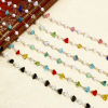 Picture of Copper & Glass Link Cable Chain Findings Silver Tone Multicolor Irregular 6mm