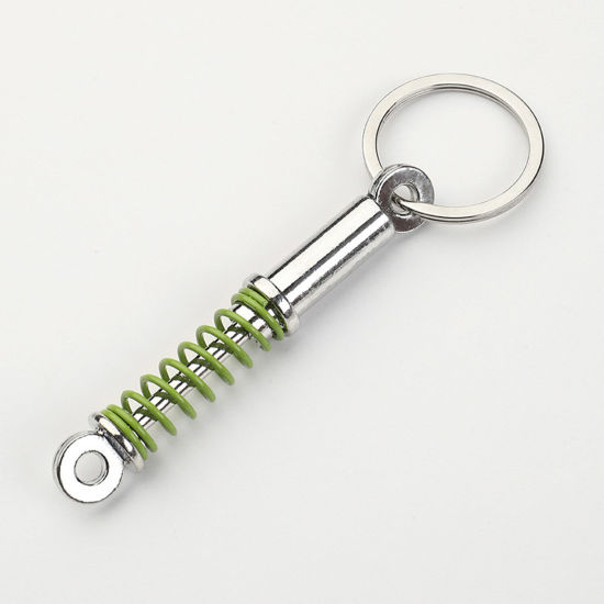 Image de 1 Pièce Porte-Clés Punk Argent Mat Multicolore Amortisseur à Ressort de Pièce de Réglage de Voiture