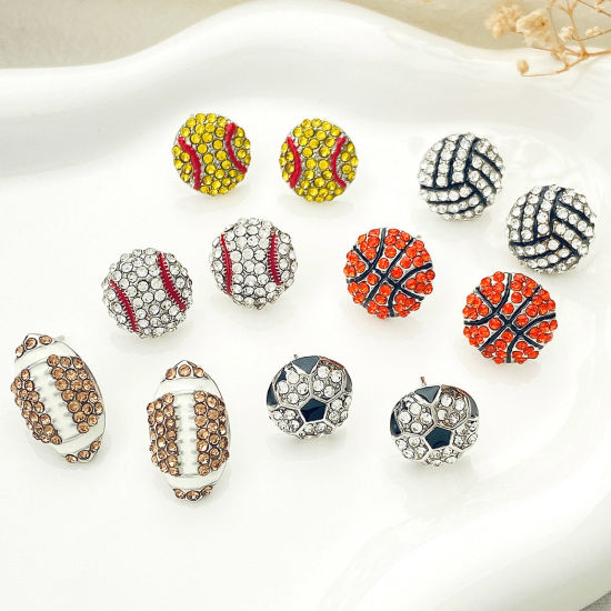 1 ペア スポーツ イヤリング バレーボール 多色ジルコン の画像