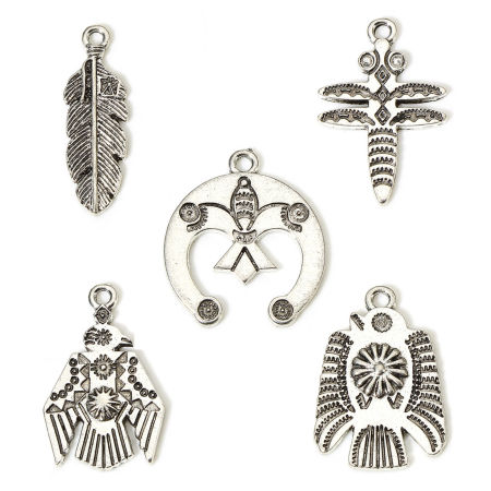 Zinc Based Alloy Boho Chic Bohemia Charms Antique Silver Color