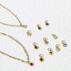 Picture of Brass Charms 18K Real Gold Plated Round Multicolour Cubic Zirconia 9mm x 4mm