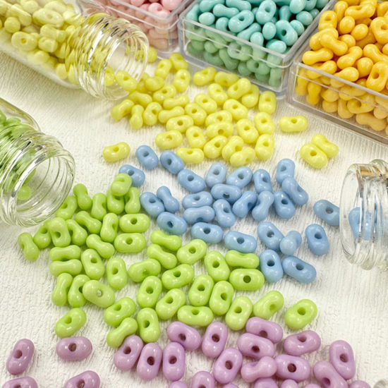 10 グラム アクリル ファルファーレ シード ビーズ ピーナッツ 多色 約 6.5mm x 4mm、 の画像