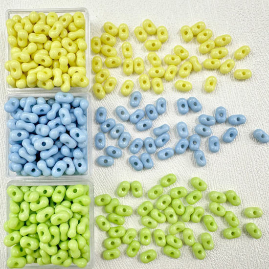 10 グラム アクリル ファルファーレ シード ビーズ ピーナッツ 多色 約 6.5mm x 4mm、 の画像