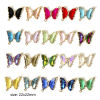 Picture of Brass & Glass Insect Connectors Charms Pendants Gold Plated Multicolor Butterfly Animal Clear Rhinestone 22mm x 22mm