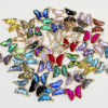 Picture of Brass & Glass Insect Connectors Charms Pendants Gold Plated Multicolor Butterfly Animal Clear Rhinestone 22mm x 22mm