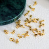 Picture of 304 Stainless Steel Mini Dangle Charm Beads For Bracelet Necklace Jewelry Making 18K Gold Plated Capital Alphabet/ Letter Number 12mm x 6mm