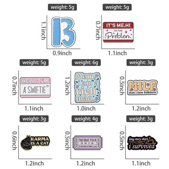1 個 シンプル ブローチ 不規則 文字 " B " 多色 エナメル の画像