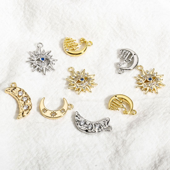 Imagen de 2 Unidades Latón Galaxia Colgantes Charms Oro Real Chapado