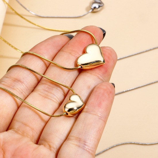 Imagen de 2 Unidades Latón día de San Valentín Colgantes Charms Corazón 3D