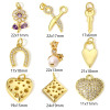 Immagine di 1 Pz Ottone Charms Fiore 18K Vero Oro Placcato Forbici