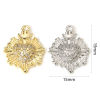 Picture of Eco-friendly Brass Religious Charms Real Gold Plated Ex Voto Heart Heart Micro Pave Clear Cubic Zirconia 19mm x 15mm