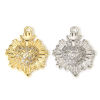 Picture of Eco-friendly Brass Religious Charms Real Gold Plated Ex Voto Heart Heart Micro Pave Clear Cubic Zirconia 19mm x 15mm
