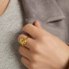 Picture of Eco-friendly Vacuum Plating Stylish Simple Multicolor 304 Stainless Steel Open Drop Rings For Women Party
