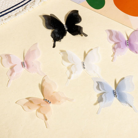 Organza Ethereal Butterfly DIY Handmade Craft Materials Accessories Multicolor 5.2cm x 5cm