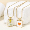 Picture of Eco-friendly Vacuum Plating 304 Stainless Steel Stylish Charms Gold Plated Multicolor Oval Rhombus Enamel
