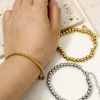 Picture of Wholesale 304 Stainless Steel Beaded Chain Bracelets, Vacuum Plating, Unisex Stylish Minimalist Gift Jewelry Supply