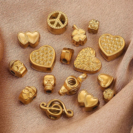 Image de 1 Pièce Perles pour DIY Fabrication de Bijoux Coulée en 304 Acier Inoxydable Respectueux de la Nature