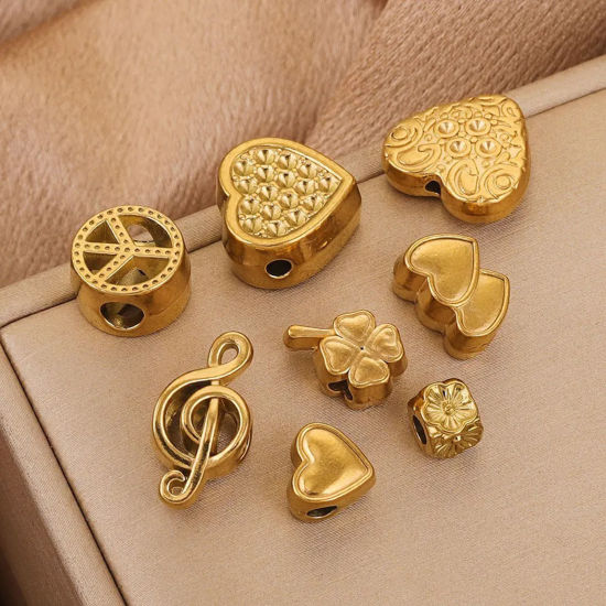 Image de 1 Pièce Perles pour DIY Fabrication de Bijoux Coulée en 304 Acier Inoxydable Respectueux de la Nature