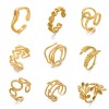 Picture of Eco-friendly Stylish Simple 18K Gold Plated 304 Stainless Steel Open Geometric Heart Rings For Women Party