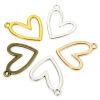 Picture of Zinc Based Alloy Valentine's Day Charms Multicolor Heart Hollow 25mm x 21mm