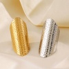 Picture of Vacuum Plating 304 Stainless Steel Hammered Open Rings Multicolor Geometric