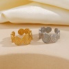 Picture of Vacuum Plating 304 Stainless Steel Ins Style Open Rings Multicolor Round Spiral