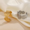 Picture of Vacuum Plating 304 Stainless Steel Ins Style Open Rings Multicolor Round Spiral