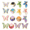 Picture of Vacuum Plating 304 Stainless Steel Retro Pendants Gold Plated Multicolor Gradient Color Butterfly Animal Enamel