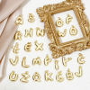 Picture of Eco-friendly Brass Charms 18K Real Gold Plated Capital Alphabet Initial Letter Message " A-Z " 3D