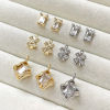 Picture of Brass Charms Multicolor Geometric Windmill Clear Cubic Zirconia
