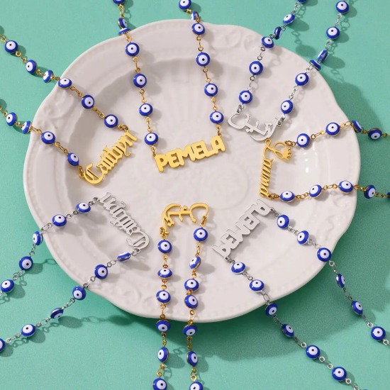 Picture of 304 Stainless Steel Customized Name Personalized Letter Connector Charm Pendant